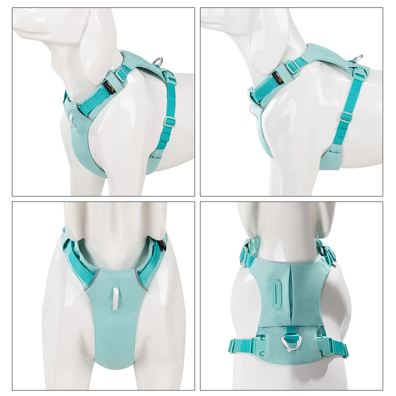 Arnés para mascotas sin tirones, arnés reflectante de nailon con bolsillo para perros, Control cómodo ajustable, entrenamiento, accesorios para perros y cachorros - imagen 5