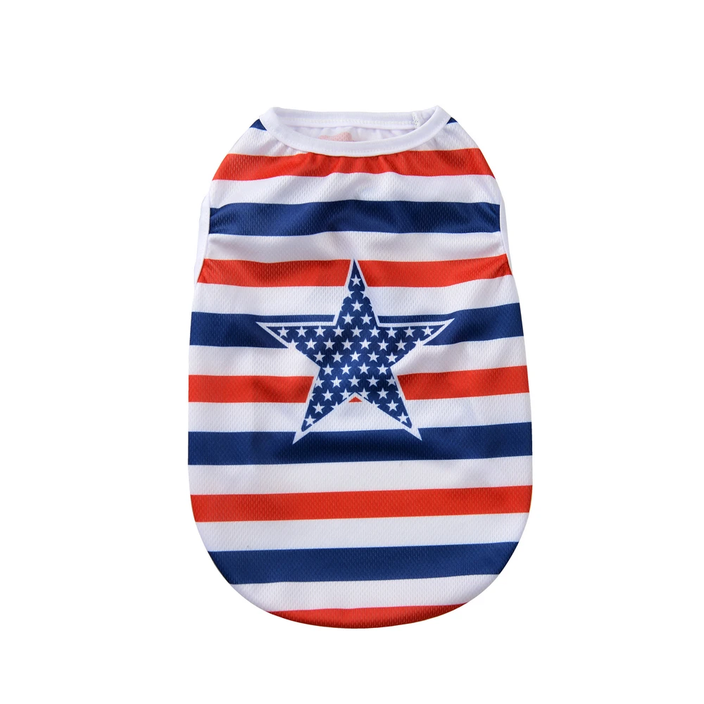 Chaleco fresco de verano para perros, camisa para mascotas del Día de la independencia para perros pequeños y medianos, camiseta transpirable para cachorros, trajes para Chihuahua - imagen 4