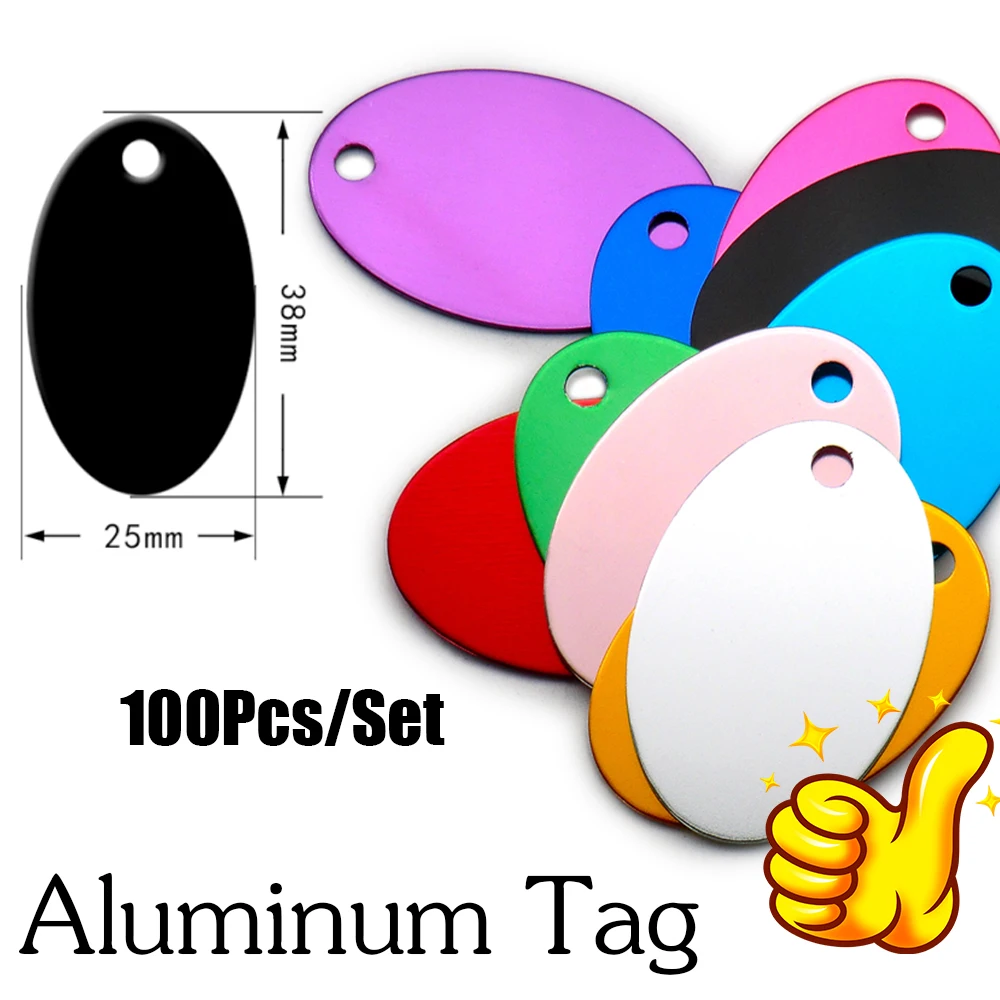 100PCS Fashionable Blank Pet Tags for Laser Engraving Personalized Dog Name Phone Number Address Cat Collar Accessories