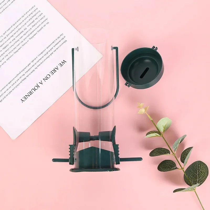 Alimentador de aves para mascotas, dispensador de comida colgante al aire libre, múltiples agujeros, alimentador automático de pájaros, herramienta de alimentación de pies para animales voladores - imagen 2