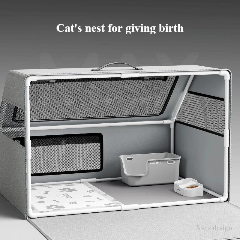 Tienda de seguridad cerrada especial para gatos femeninos, nido para habitación de gatos, jaulas espaciales grandes transpirables, resistentes al desgaste y plegables - imagen 2