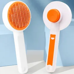 Cepillo autolimpiable masaje para perros y gatos de pelo largo