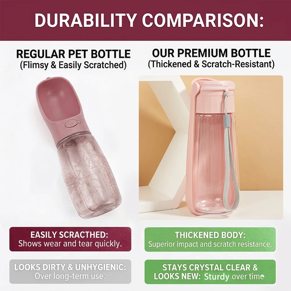 Botella de agua plegable para perros (pugs) y gatos sin fugas - imagen 2