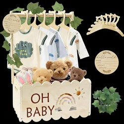 Cesta de madera para baby shower – Regalo multiusos para recién nacido