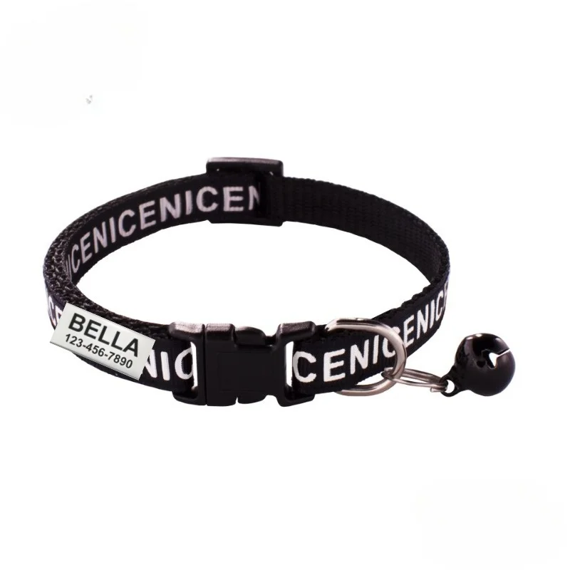 Collar de seguridad para gatos y perros con placa grabada y campana - imagen 3