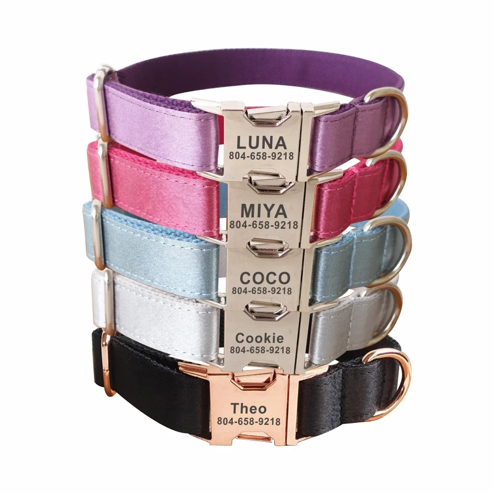 Collar con nombre grabado para perros - Personalizable y brillante