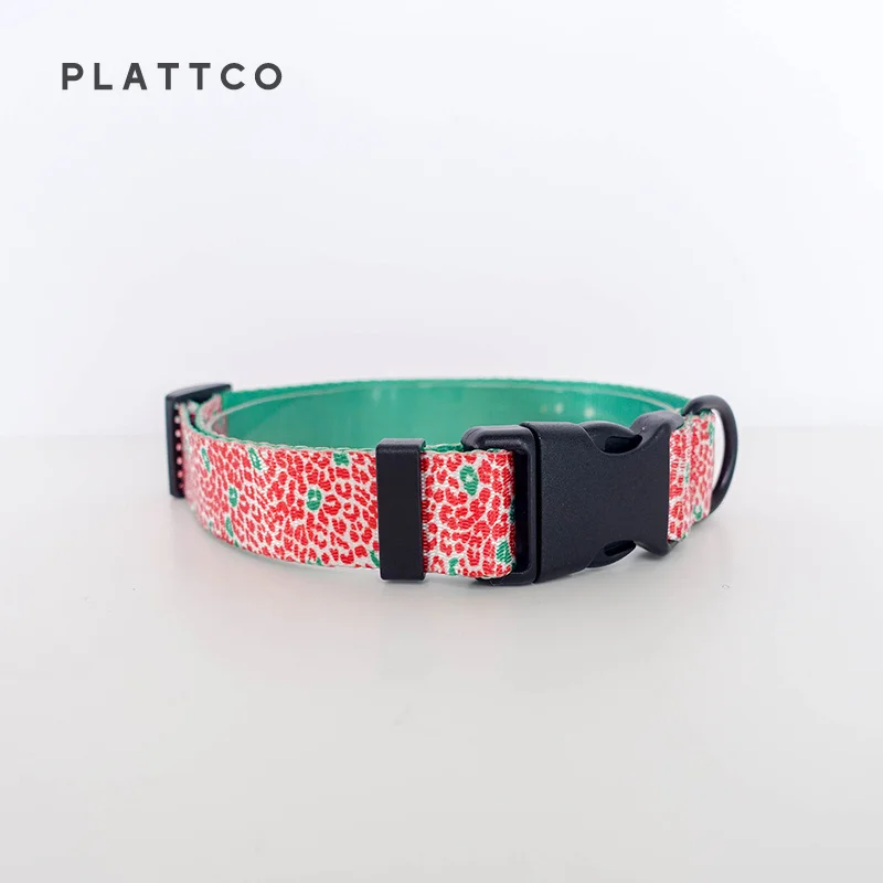 PLATTCO, collares personalizados de nailon con diseño de leopardo rojo para mascotas, conjunto de correa de pajarita ajustable prsonalizado para perros pequeños, medianos y grandes PDC332 - imagen 4