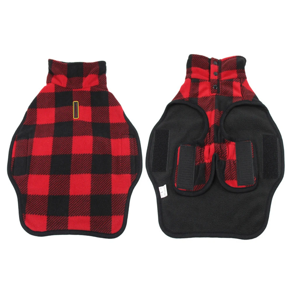 Chaqueta de lana a cuadros para perros pequeños, medianos y grandes, ropa cálida de invierno para perros, abrigo suave y cálido para cachorros, Corgi Flexible para el vientre - imagen 2