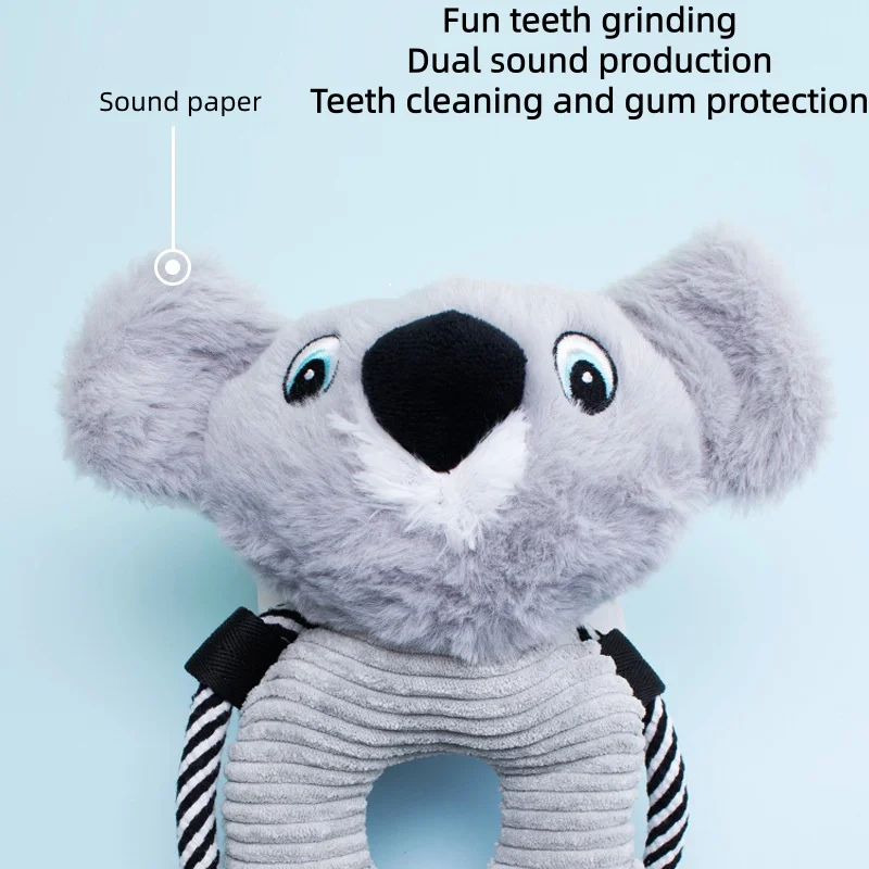Nuevo juguete de peluche para mascotas, cuerda de algodón, koala, mono, perro, masticar, alivio del aburrimiento, juguete chirriante - imagen 3