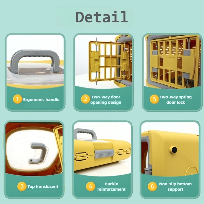 Transportín portátil para gatos, caja transportadora plegable para gatos al aire libre, bolsas transpirables para cachorros, gatitos, perros, gatos, gatitos, producto de viaje - imagen 3