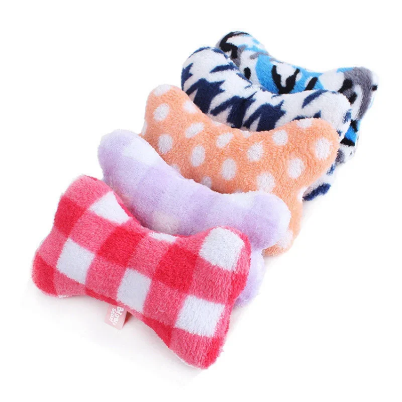 Hueso de peluche resistente a las mordeduras para perro, juguete chirriante para cachorro, sonido chirriante, juguete divertido para perros, juguetes molares para masticar, accesorios para perros - imagen 3