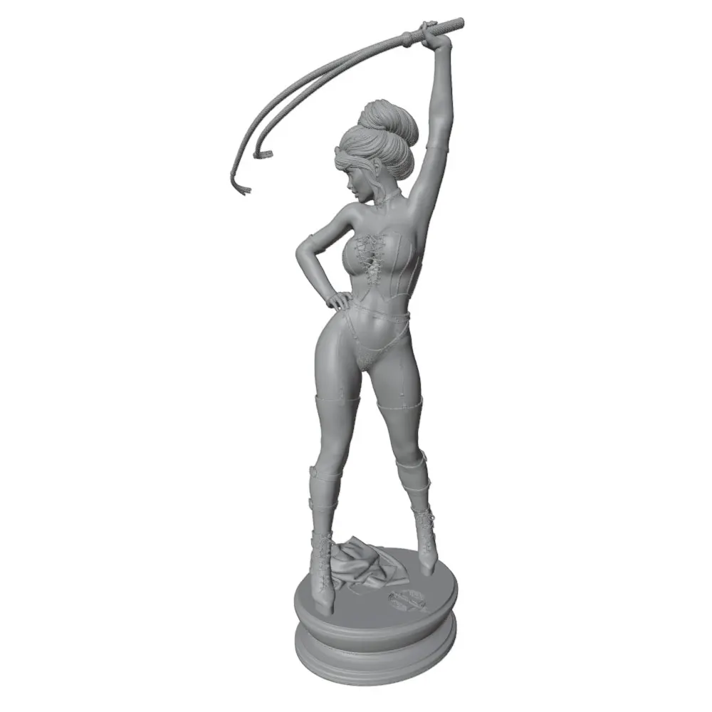 Figura sexy con látigo ensamblada y sin pintar adorno escritorio - imagen 4