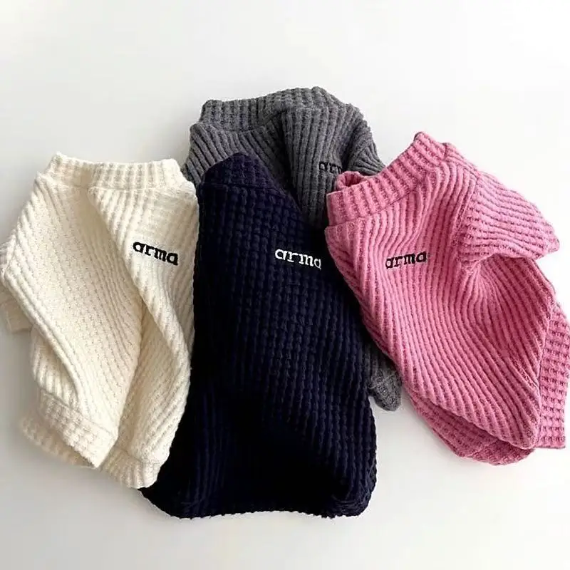 Pet Waffle Knit Bodysuit: Lightweight & Soft Base Layer for Cats and Small Dogs - Warm Yet Flexible for Spring and Fall