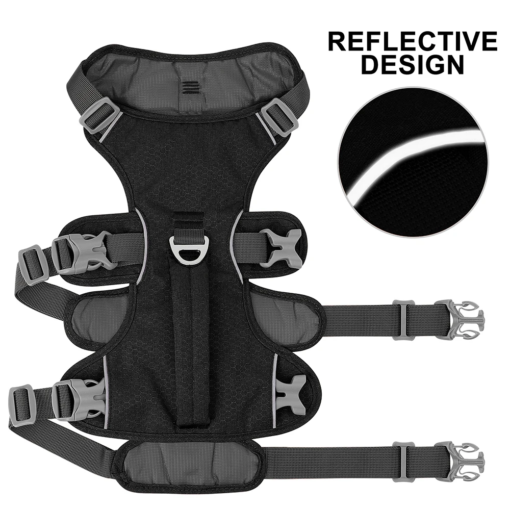 Arnés reflectante para perros – Nailon duradero con mango ajustable - imagen 4