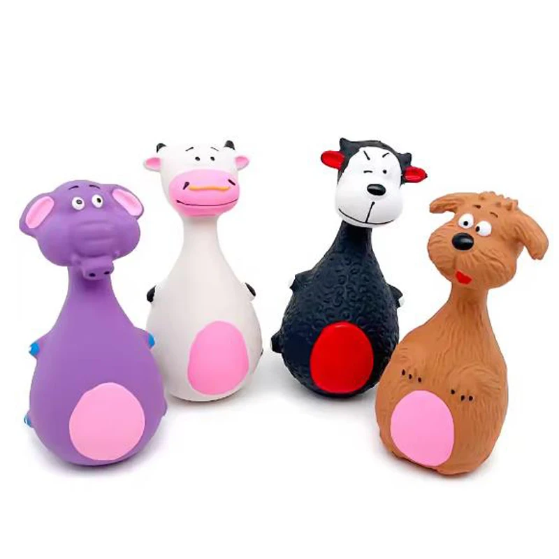Juguetes para perros con sonido, elefante chirriante/vache, masticar animales, juguetes vocales de goma para mascotas para perros pequeños y grandes, juguete interactivo resistente a mordeduras - imagen 2