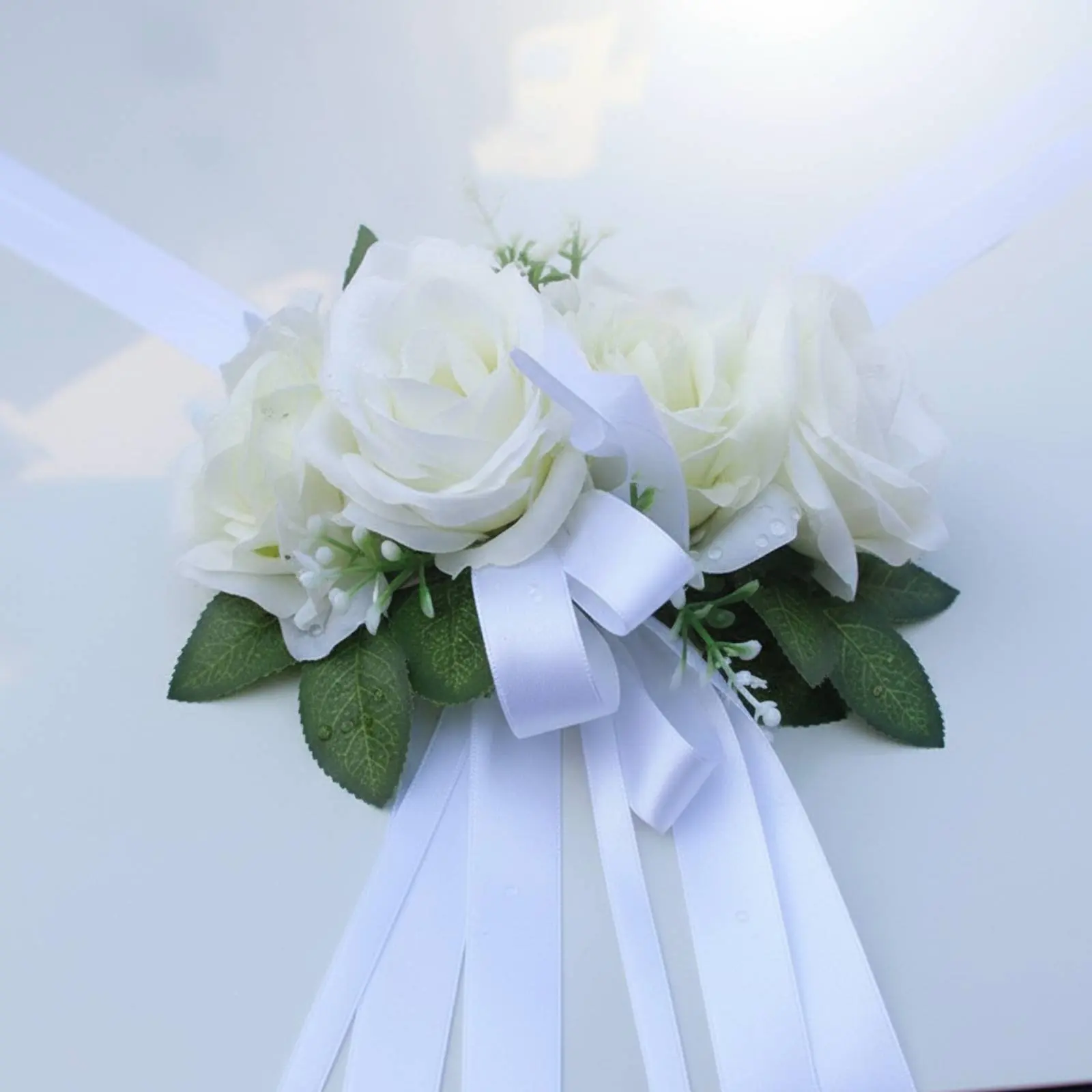 Kit decoración floral para coche de boda, estilo romántico universal - imagen 5
