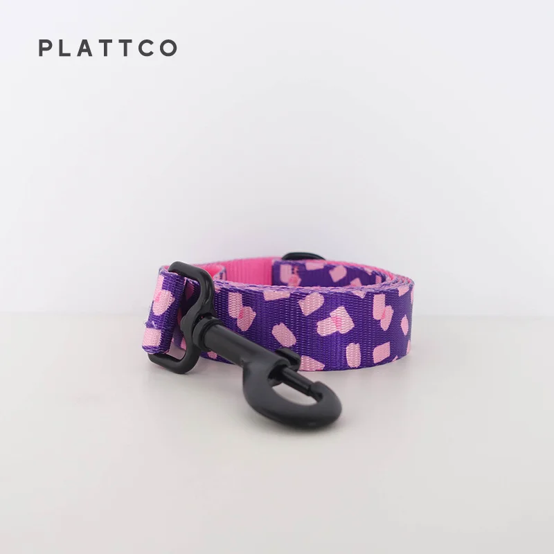PLATTCO-collar personalizado para perro, accesorio ajustable de color rosa, para mascotas, unisex, mediano y grande, 5 tamaños, PDC318