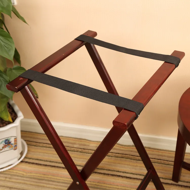 Soporte plegable de madera para maletas y organizador para gatos y perros
