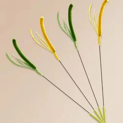 Juguete interactivo para gatos, cola de hierba, juguete para gatos, palo largo para burlas, juguete con sonido resistente a mordeduras, suministros para gatos