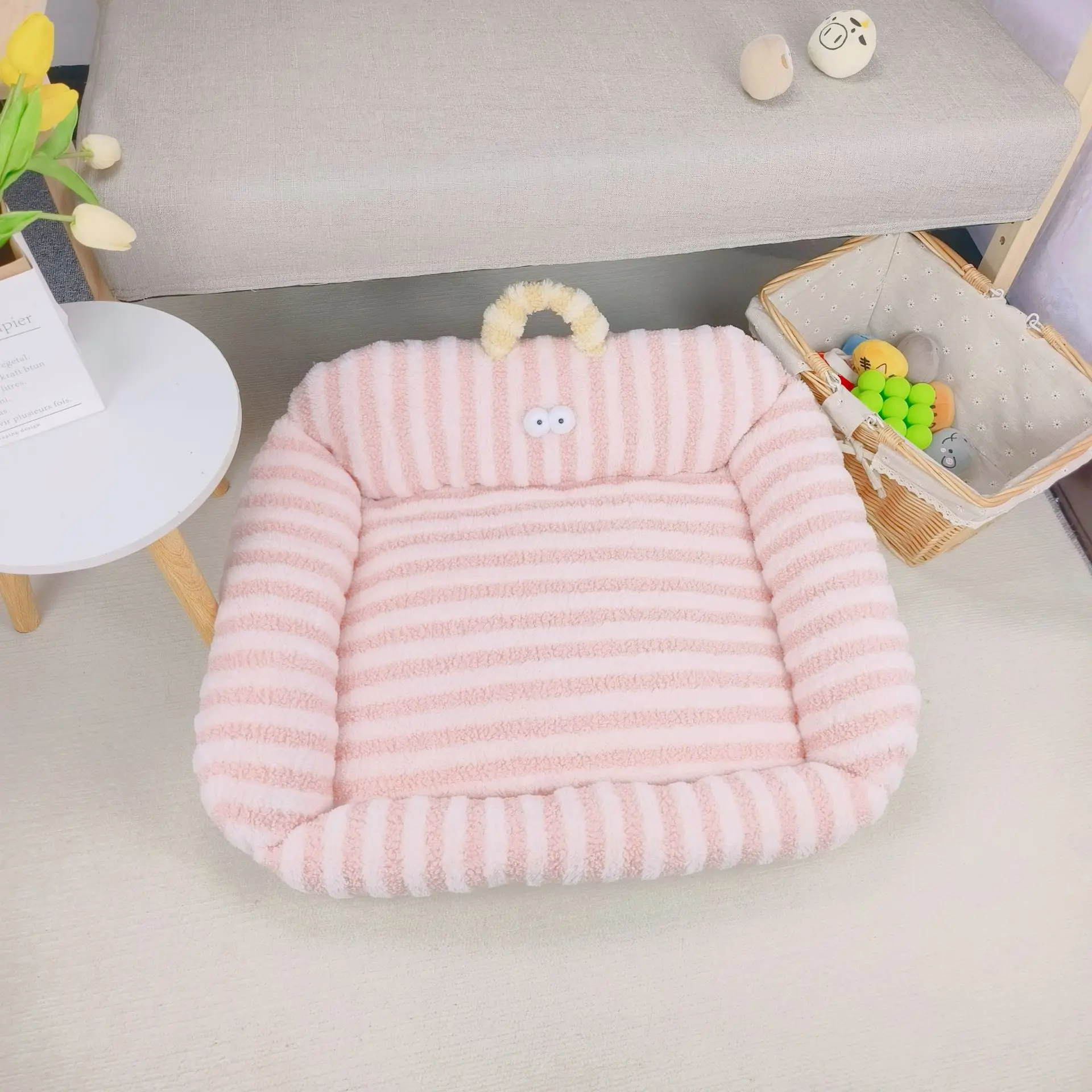 Sofá cama para mascotas para perros y gatos medianos y pequeños, cama cálida de forro polar para cachorros, sofá suave y calmante para gatos, cama para gatos de interior - imagen 5