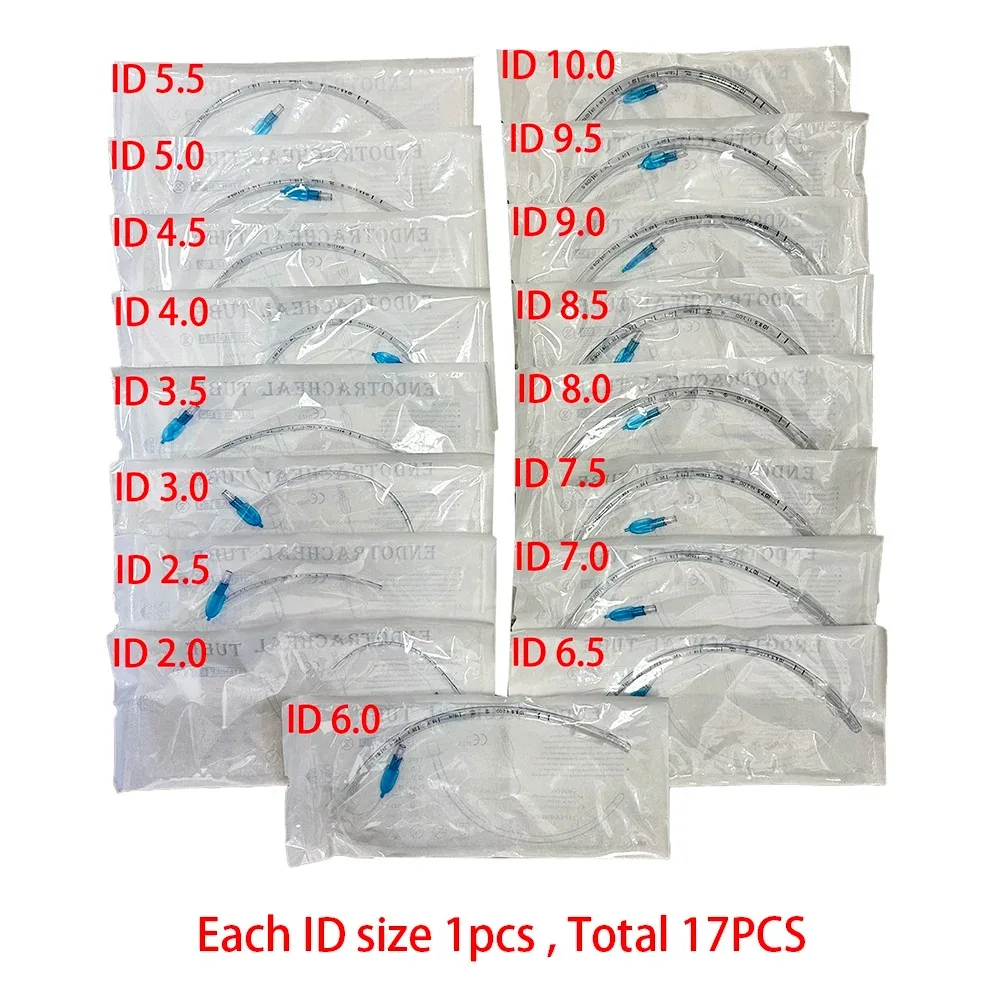 Tubo endotraqueal Nasal estéril de PVC desechable para perros y gatos, intubación traqueal de animales con manguito, suministros veterinarios de 2,5-10mm