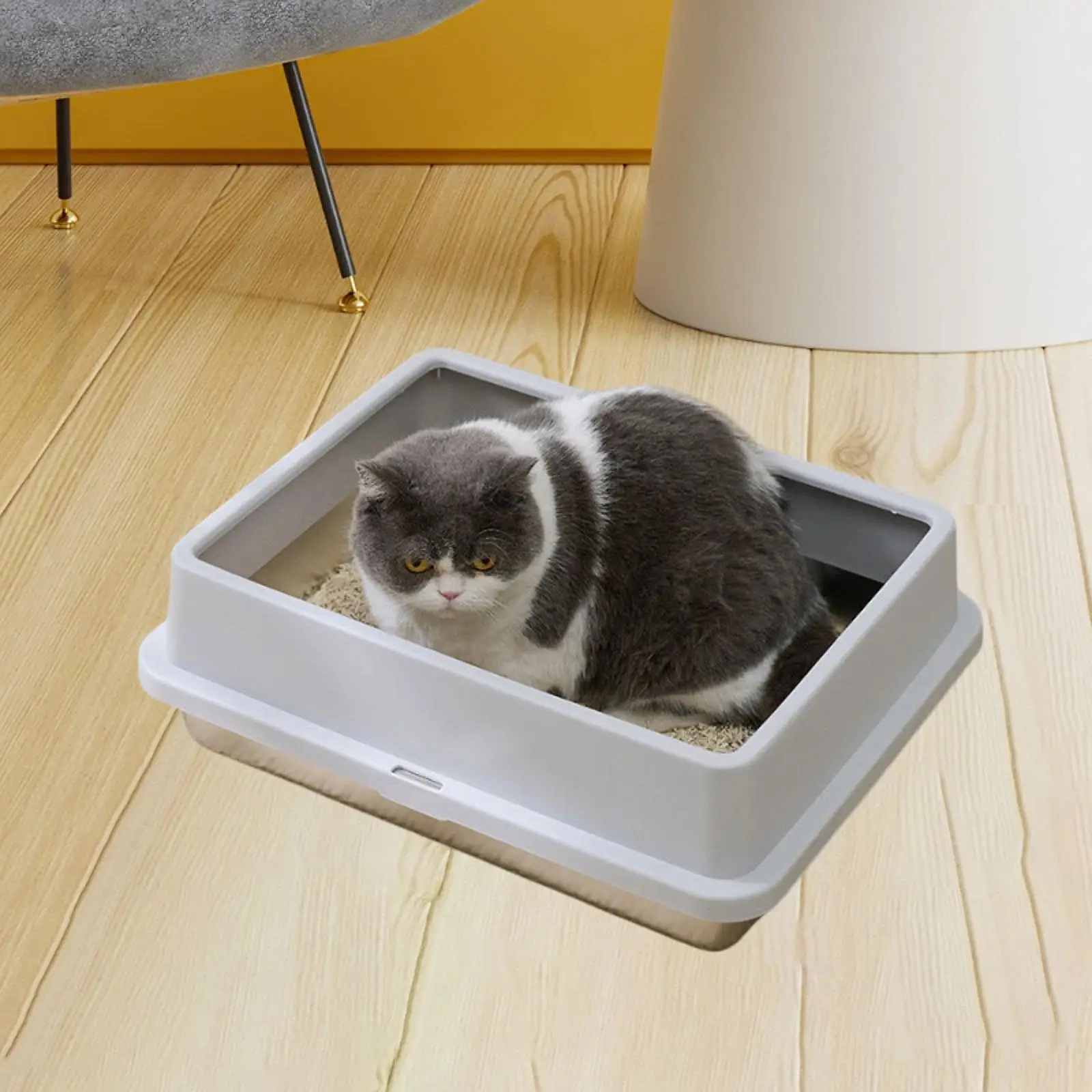 Cat Litter Box Pet Bedpan Cat Sand Box Container Open Top Cat Litter Tray for Indoor Cats