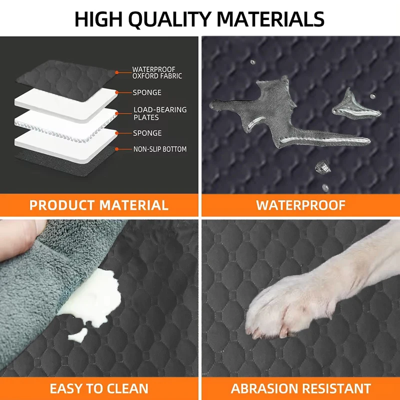 Funda de asiento de coche extensible para perros, cama de coche, cubierta de asiento trasero para mascotas, alfombrilla impermeable y antideslizante para coche, SUV, camión, productos para perros - imagen 5