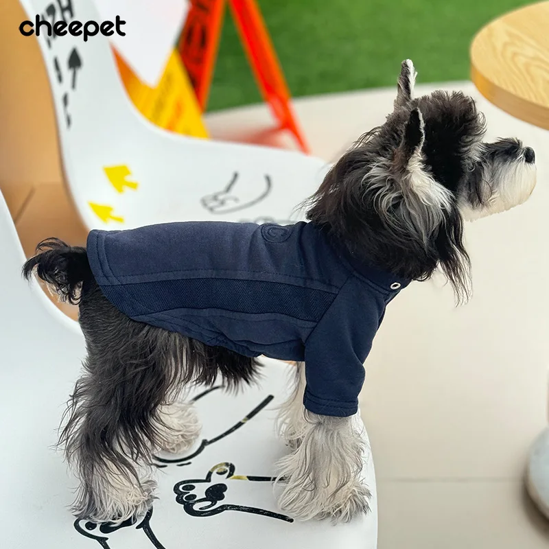 Sudadera con capucha de perro de dos piezas falsa de dos patas de Color sólido para razas pequeñas, ropa ligera para exteriores de primavera y verano, Schnauzer, Bichon - imagen 3