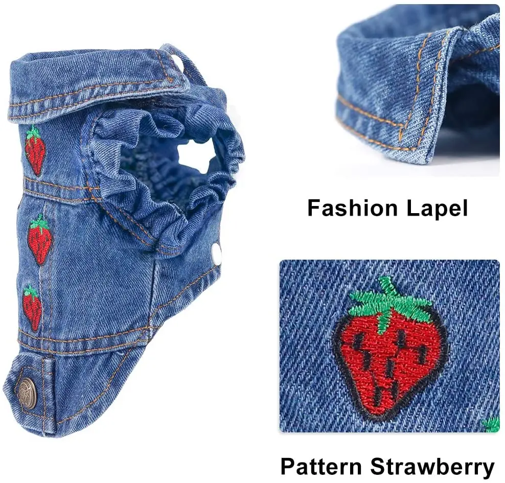 Abrigo vaquero para perros con bordado elegante - ropa de primavera - imagen 5