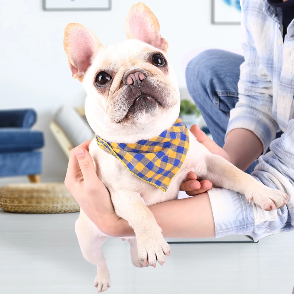 Pañuelo clásico a cuadros para gatos y cachorros, bufanda para mascotas, toalla de Saliva para perros grandes, Bandana para exteriores, banda para el pelo - imagen 2