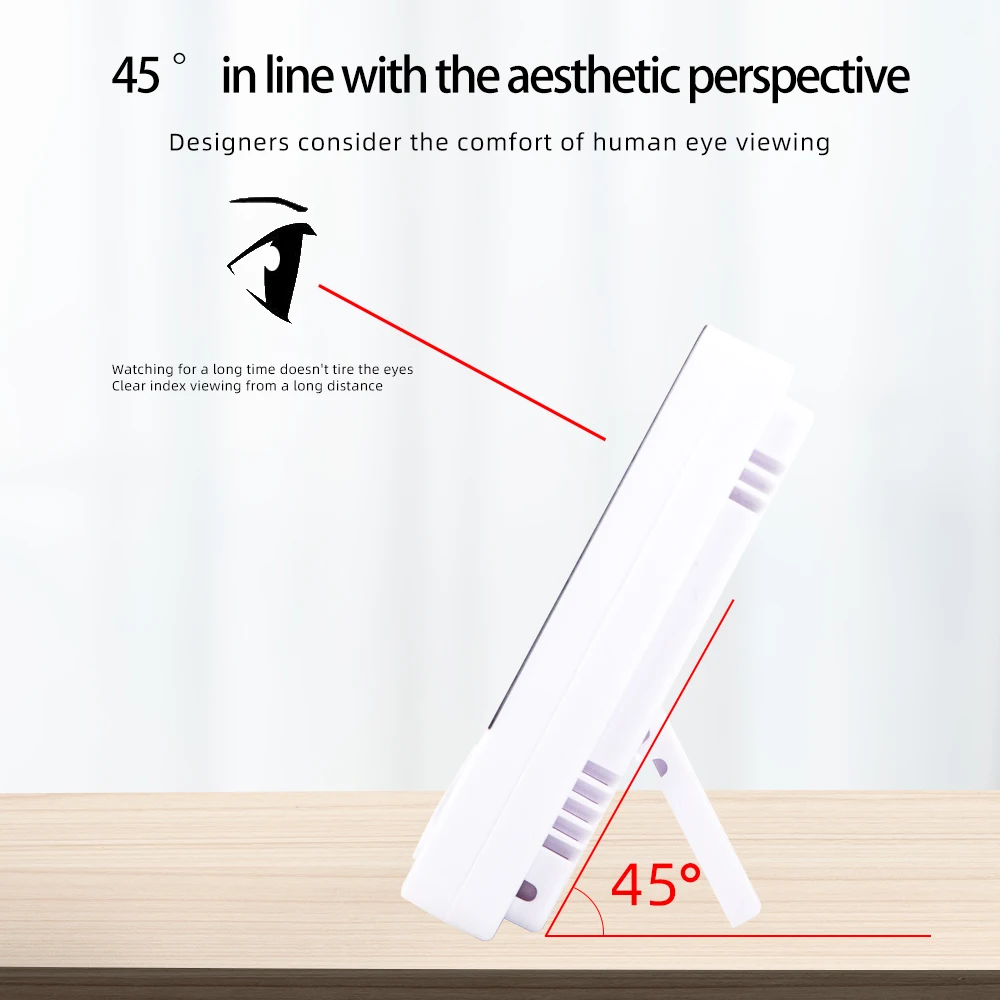 HTC-1 HTC-2 Termómetro electrónico Despertador LCD Medidor de temperatura y humedad Reloj de estación meteorológica interior con higrómetro digital - imagen 4