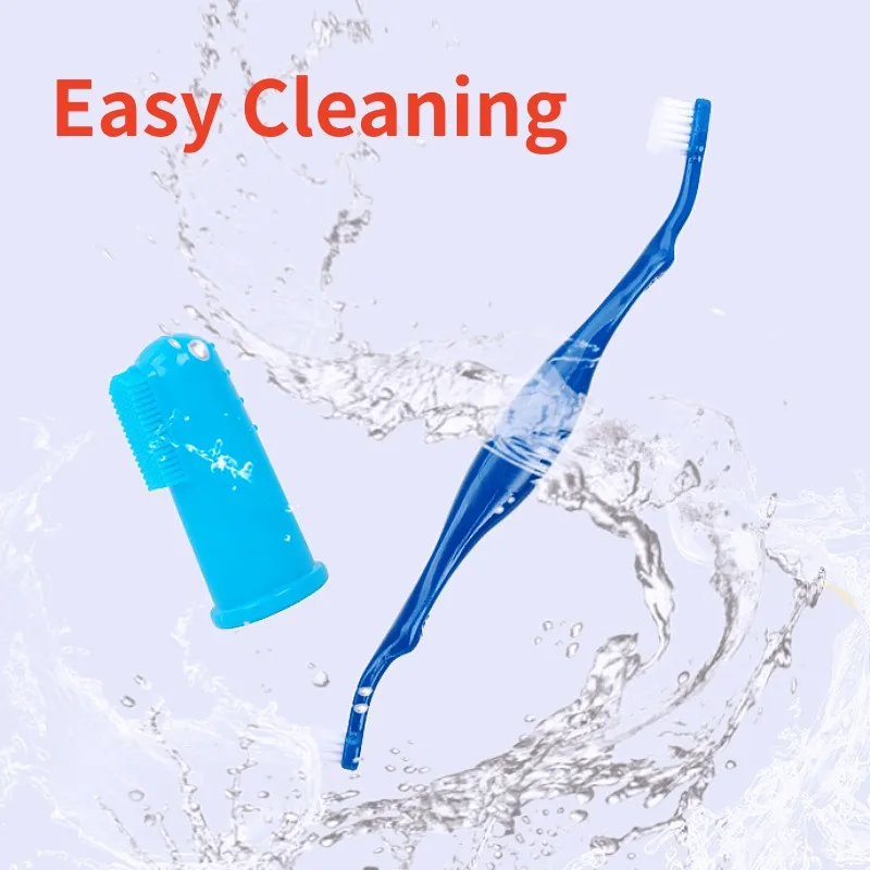 Juego de cepillos de dientes para perros, limpieza de dientes para perros, traje de cepillo de dientes para gatos, cepillo de dientes para perros de doble cabezal, 2 uds., cuidado bucal, limpieza bucal, suministros para mascotas - imagen 4