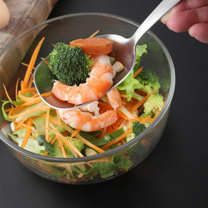 Pala de cocina de acero inoxidable para barbacoa, cuchara de ensalada de comida, Cabeza Cuadrada grande, servicio de Buffet, vajilla, accesorios de cocina - imagen 3