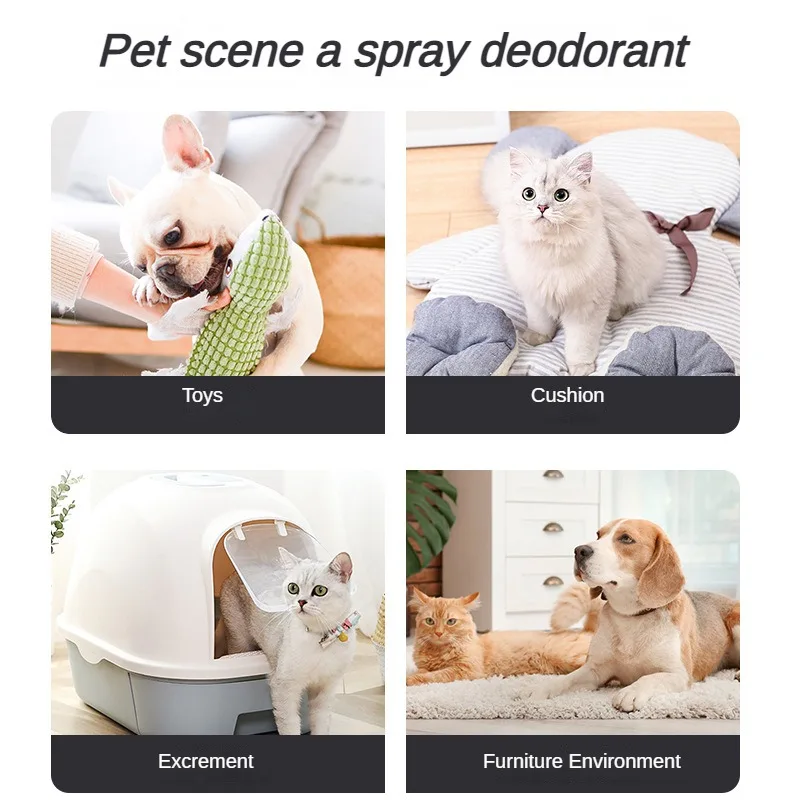 Espray de desodorización para mascotas, esterilización, caja de arena para gatos, espray antibacteriano para el hogar, suministros profesionales de olor limpio para mascotas, 60ml - imagen 5