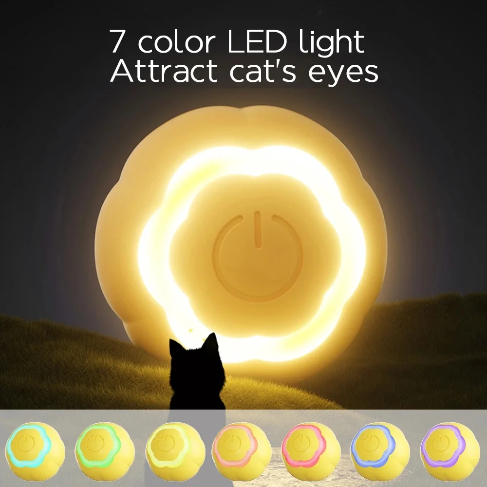 Juguetes de pelota eléctrica para gatos, luz Led interior, rodante automático, juguetes inteligentes para gatos, juguetes de entrenamiento automovibles para gatitos, juego interactivo - imagen 3