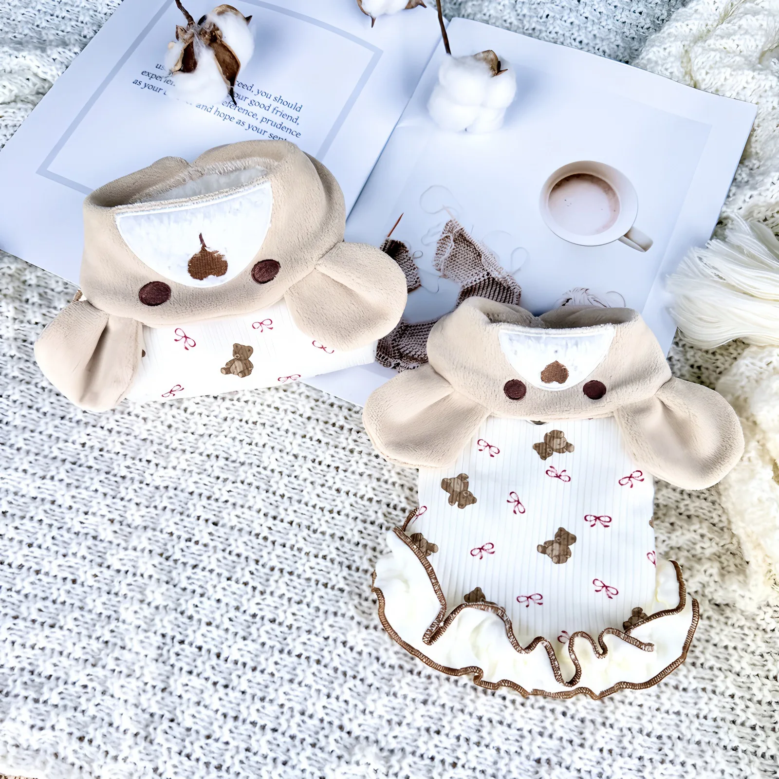 Vestido de terciopelo para otoño e invierno para mascotas, abrigo para perros pequeños y gatos, chaleco grueso bonito de invierno, ropa para perros pequeños, ropa para cachorros - imagen 2