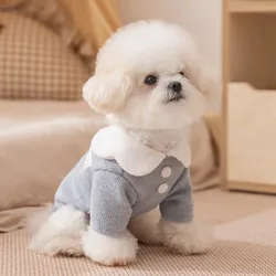 Chaleco de invierno para perros pequeños con oso bordado
