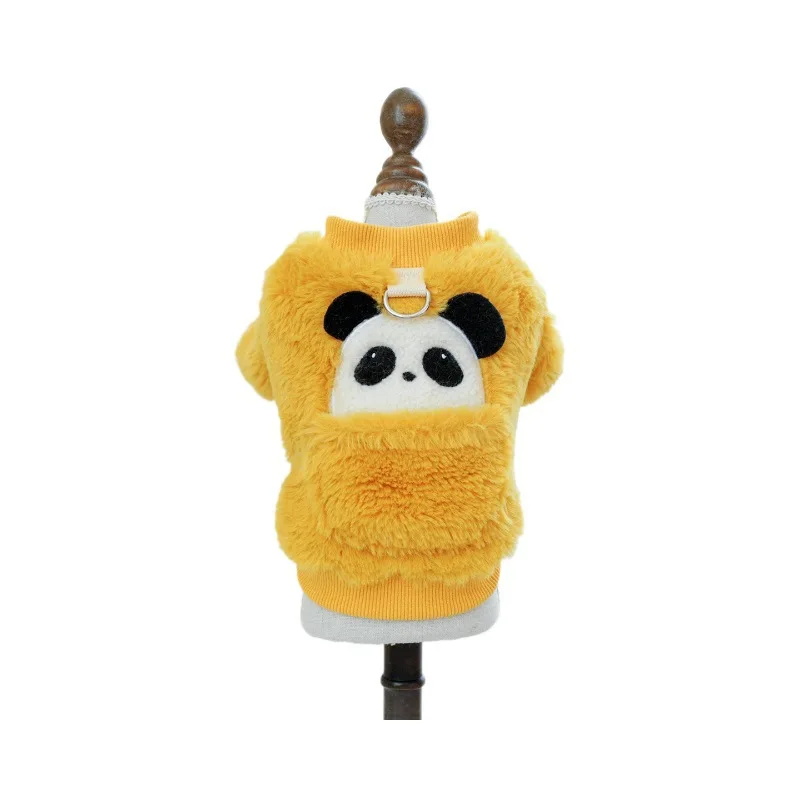 Ropa de peluche para mascotas, ropa acolchada de algodón para cachorros y gatos, panda grueso de terciopelo, otoño e invierno, nueva - imagen 5