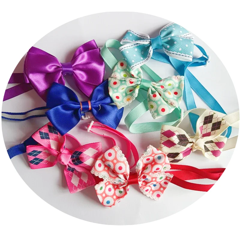 20/50/100 Uds. Collar con lazo para perro, collares para el cuidado del cabello, Collar para cachorros, gatos y perros, corbata para el cuello, correa ajustable, accesorios para mascotas - imagen 5