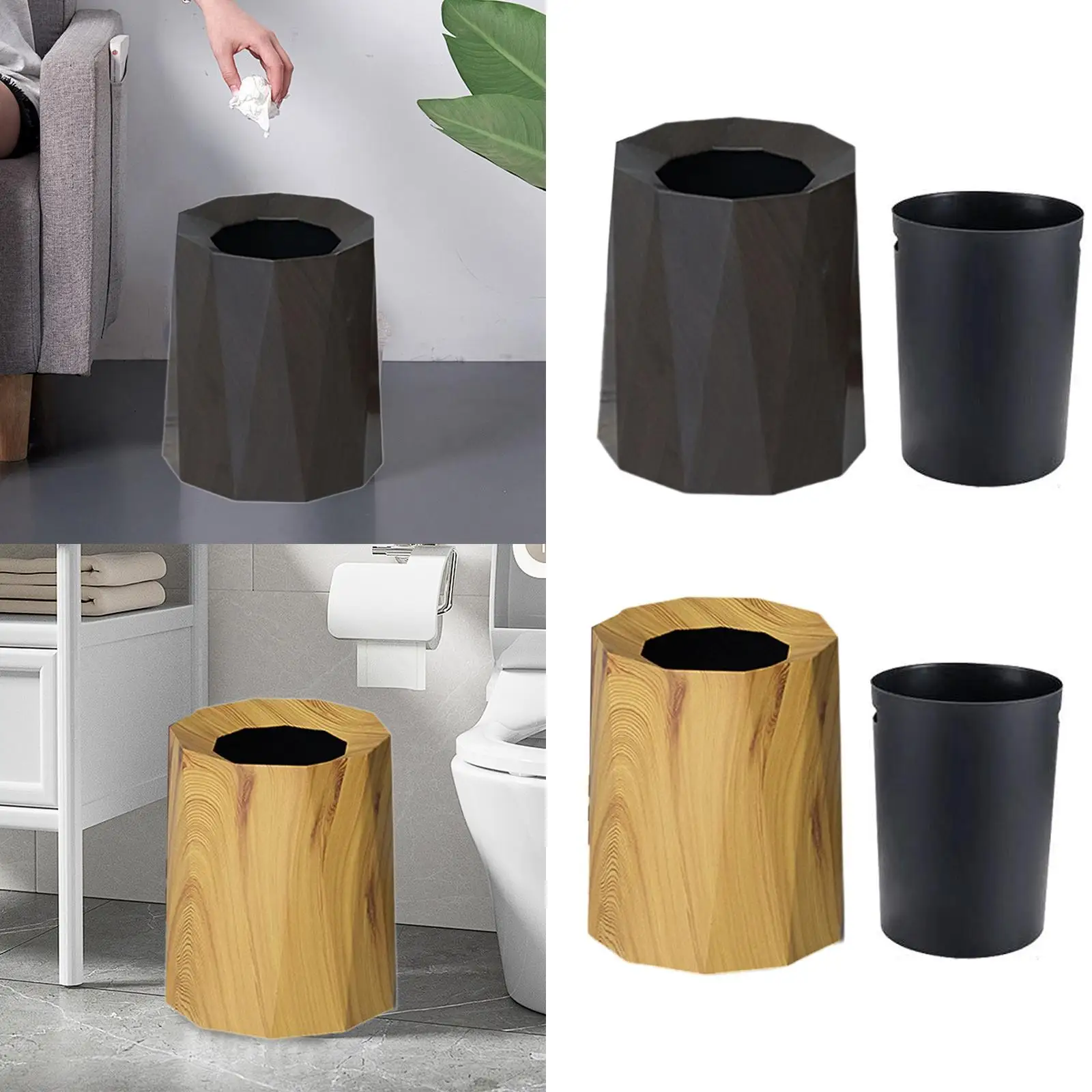 Cubo de basura, contenedor de basura, cubo de basura elegante para el hogar, cubo de basura para Patio, baño, patio, sala de estar, cocina