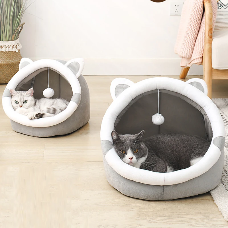 Cama bonita para gatos, casa para mascotas, tumbona para gatitos, cojín, tienda para perros pequeños, estera lavable para cachorros, cesta, cueva, estera suave para gatos, suministros de cama para casa - imagen 3