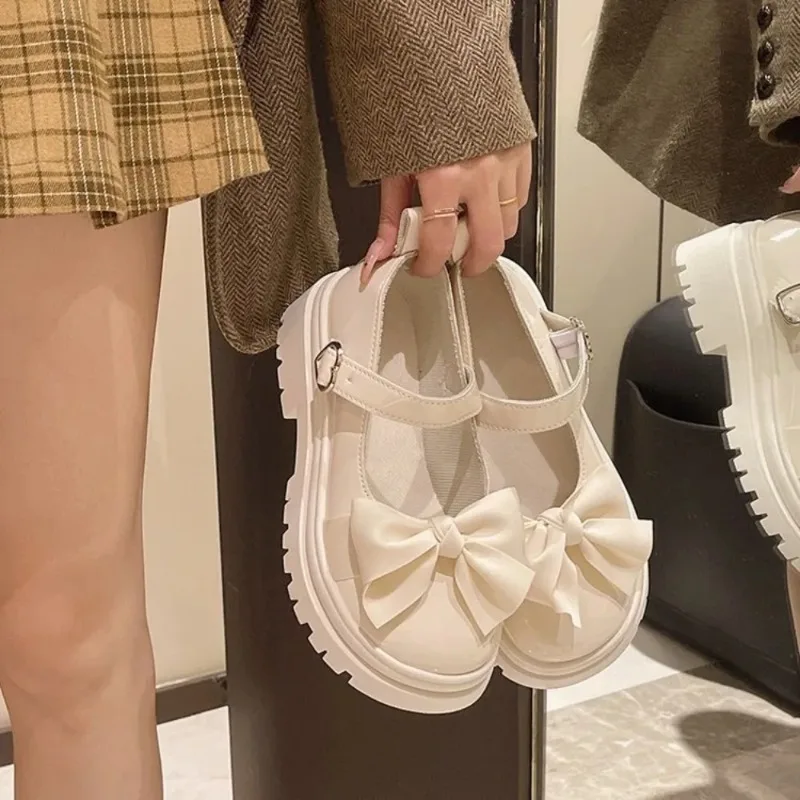 Zapatos Mary Jane Lolita con plataforma gruesa para Mujer, Zapatos de tacón para fiesta, sandalias nuevas con lazo y cadena para Mujer, Zapatos Oxford a la moda 2025 - imagen 3