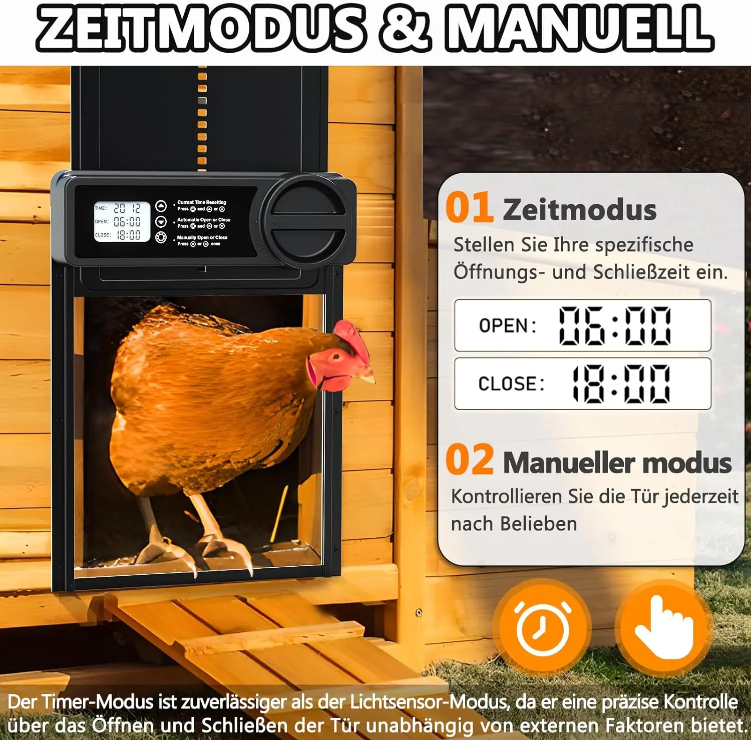 Puerta automática para gallinero con temporizador inteligente - imagen 2
