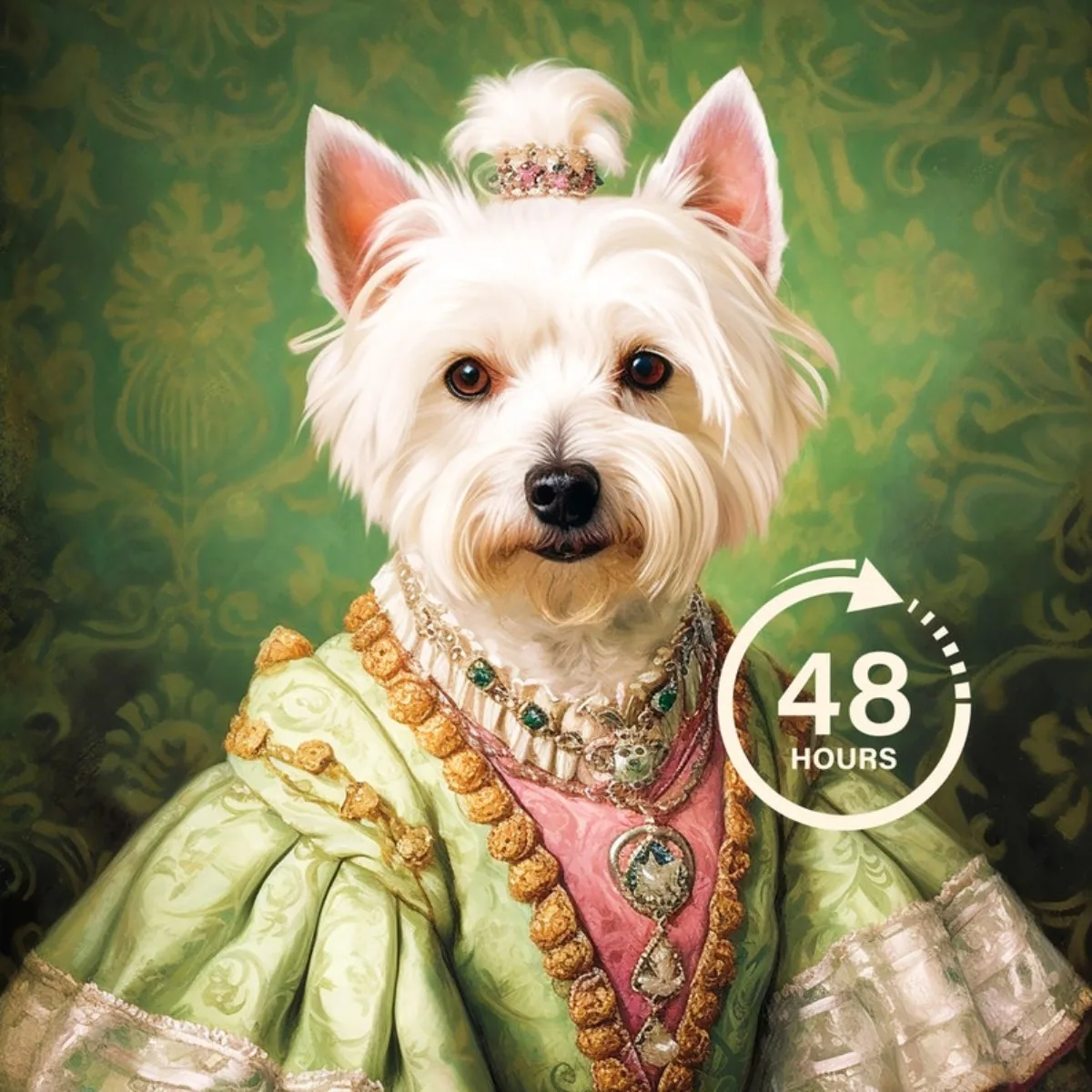 ATUBAN Retrato de mascota real personalizado, pintura de perro renacentista, regalo para amantes de las mascotas, regalo de retrato de mascota, regalo para gato, regalo para perro