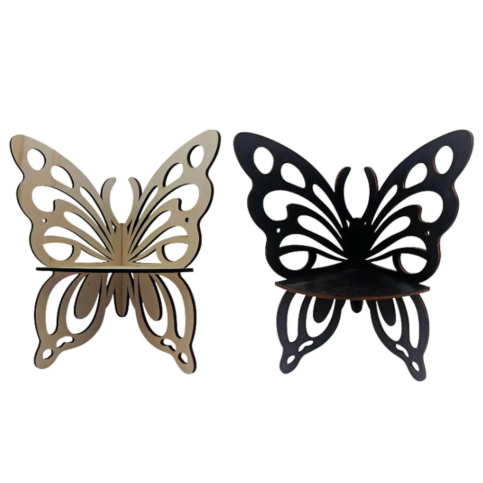 Estante Esquinero Flotante de Madera en Forma de Mariposa Boho - imagen 4