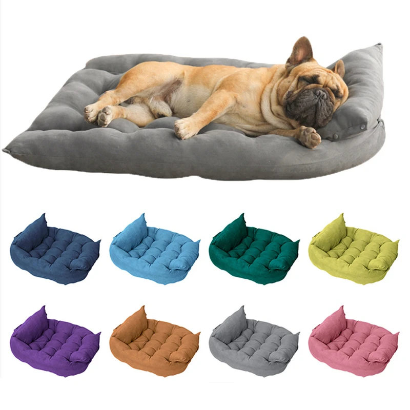 Sofá cálido de invierno para perro, estera de lujo, cama cómoda para mascotas, perrera suave y lavable, cojín para perros y gatos