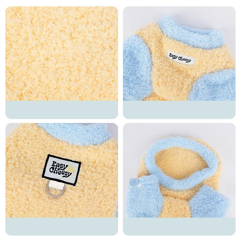 Suéter de lana con capa base de dos patas para mascotas, jersey para mascotas, abrigo cálido para otoño e invierno, ropa suave para perros para clima frío - imagen 2