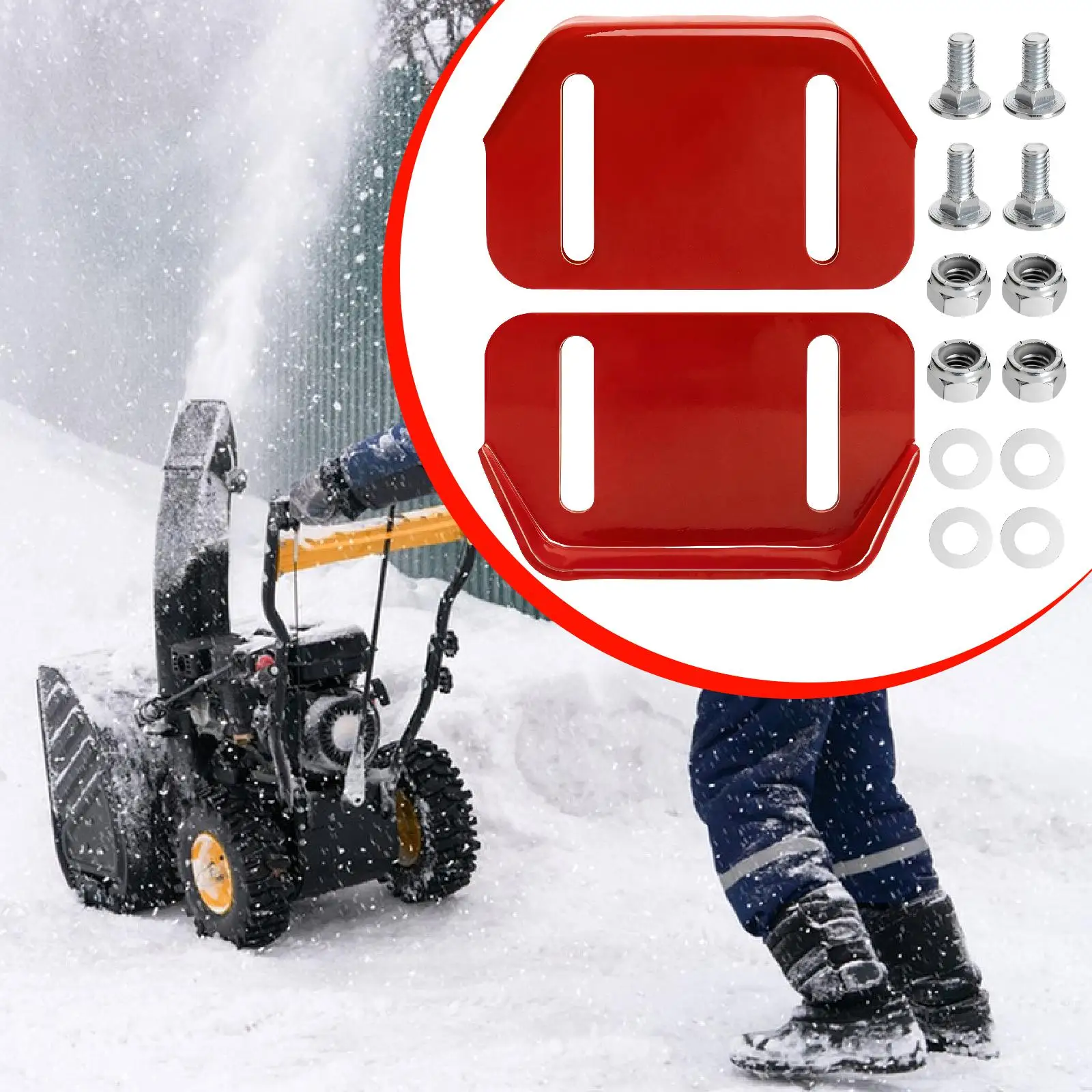 2x zapatos de placa de deslizamiento para soplador de nieve, 784-5580-0637 Hardware de montaje de reparación 780-420 zapatos antideslizantes para lanzador de nieve - imagen 4