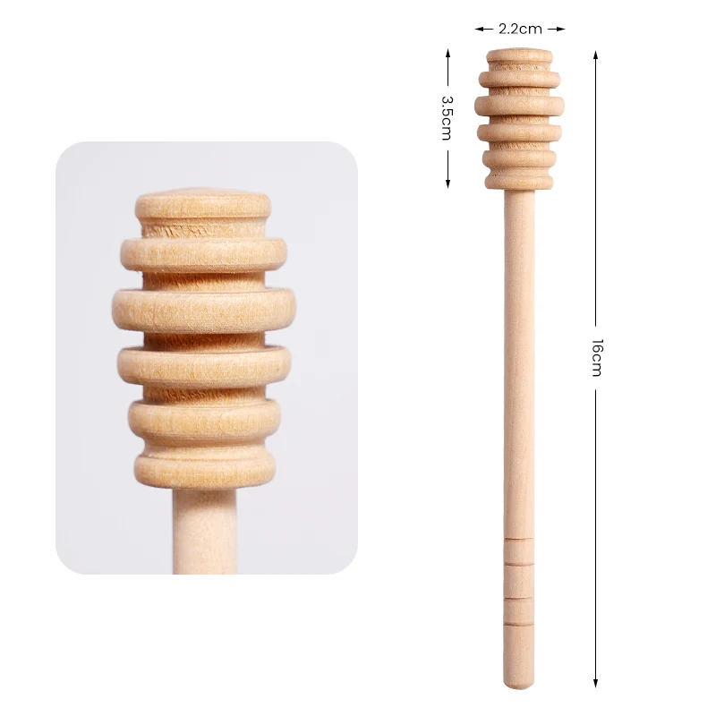 Cuchara de madera para miel – Mango largo 16 cm - imagen 3