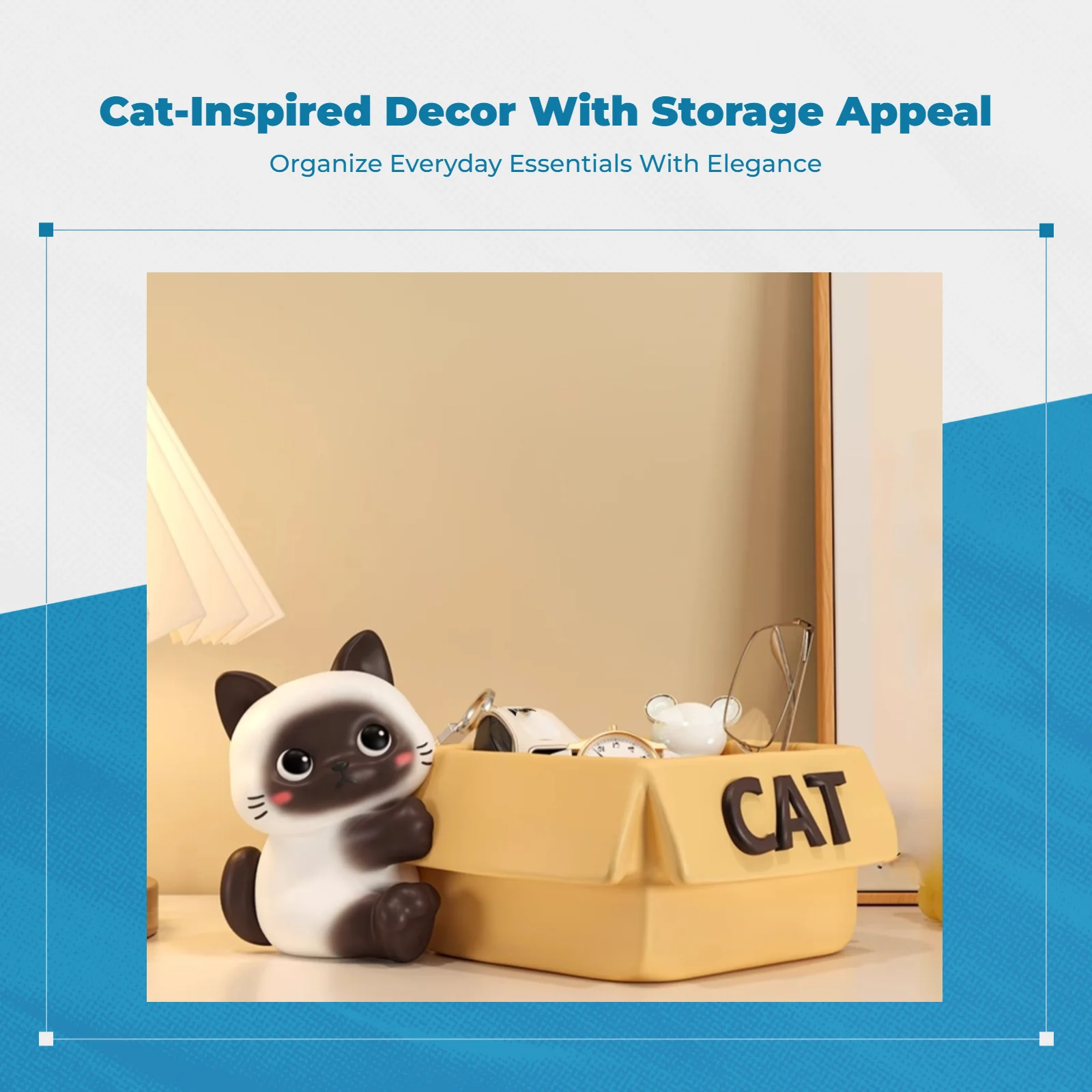 Organizador de llaves con forma de gato – Decoración para entrada y escritorio - imagen 2